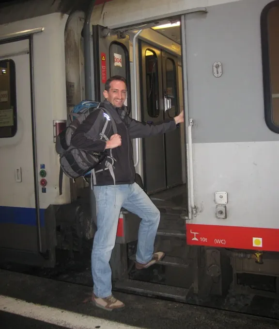 Hopping a train in Zurich